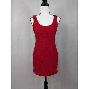 Vtg Jump Mini Dress 90s Y2K Gothic Goth Red Lace Vamp Dark Romantic Sz 9/10 A044